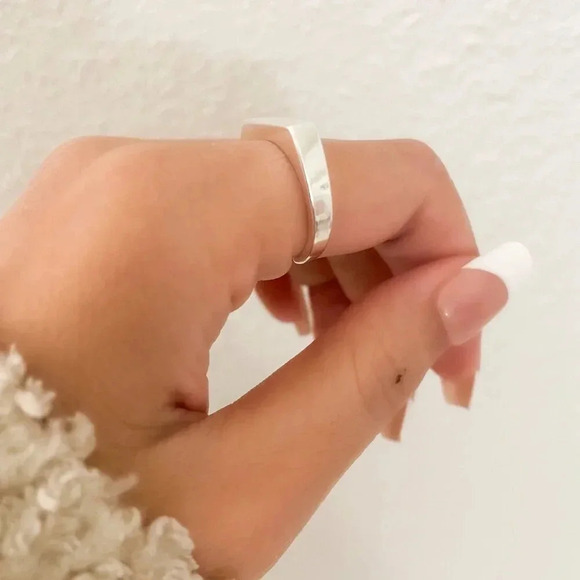 925 Sterling Silver Bar Ring Minimalist Ring Thin Bar Ring Stackable Dainty Ring - Picture 8 of 9